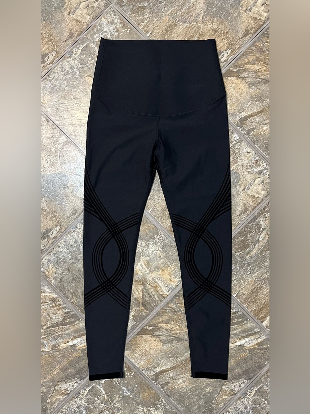 Fanka Body Sculpt Leggings Black Reversible High Rise 7/8 Womens Size XS/S